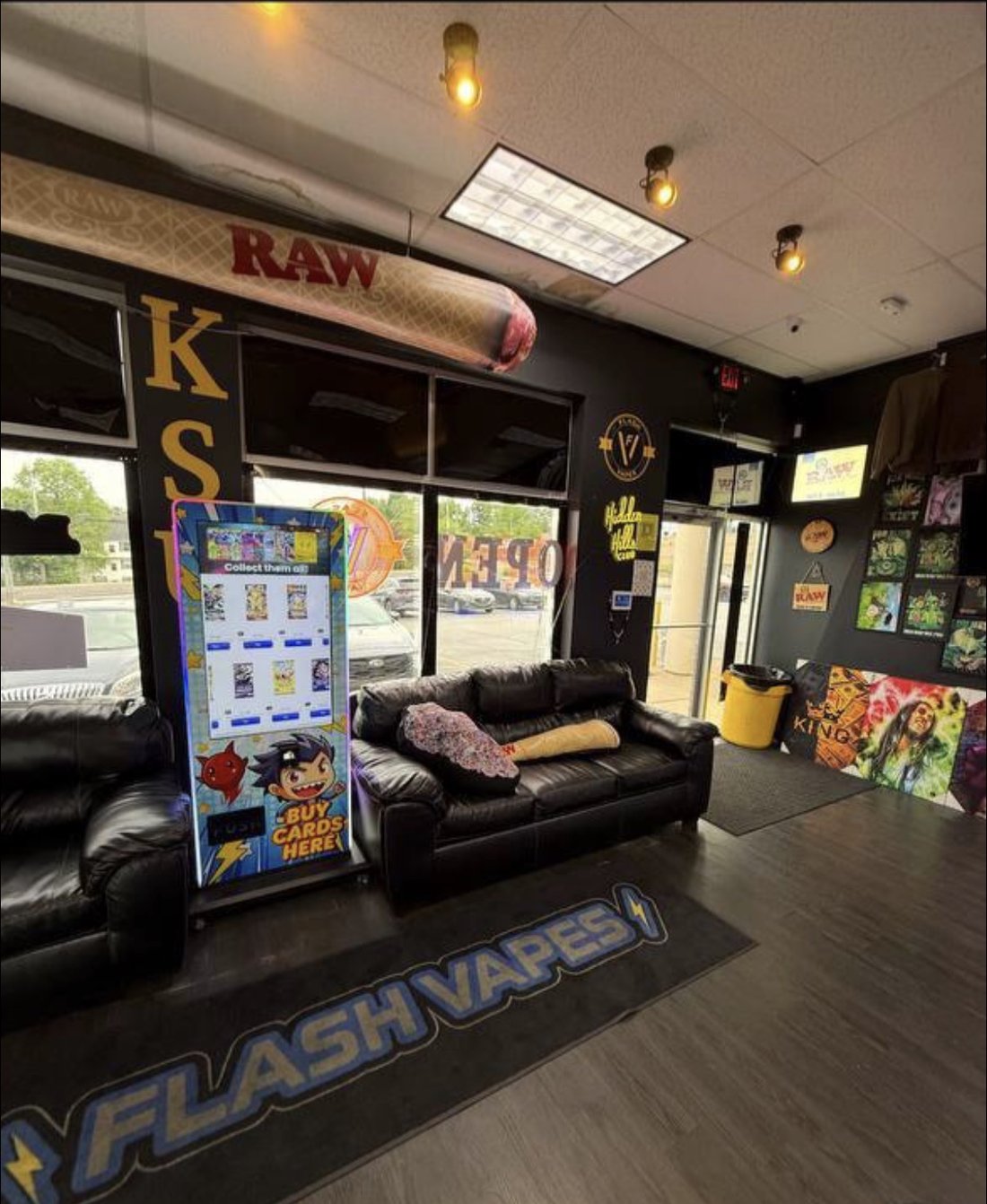 Outh3box Pokémon card vending machine installed at a venue